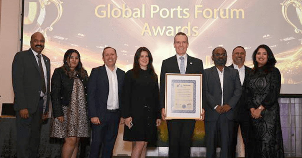 SeaLead receiving an award at the Global Ports Forum.