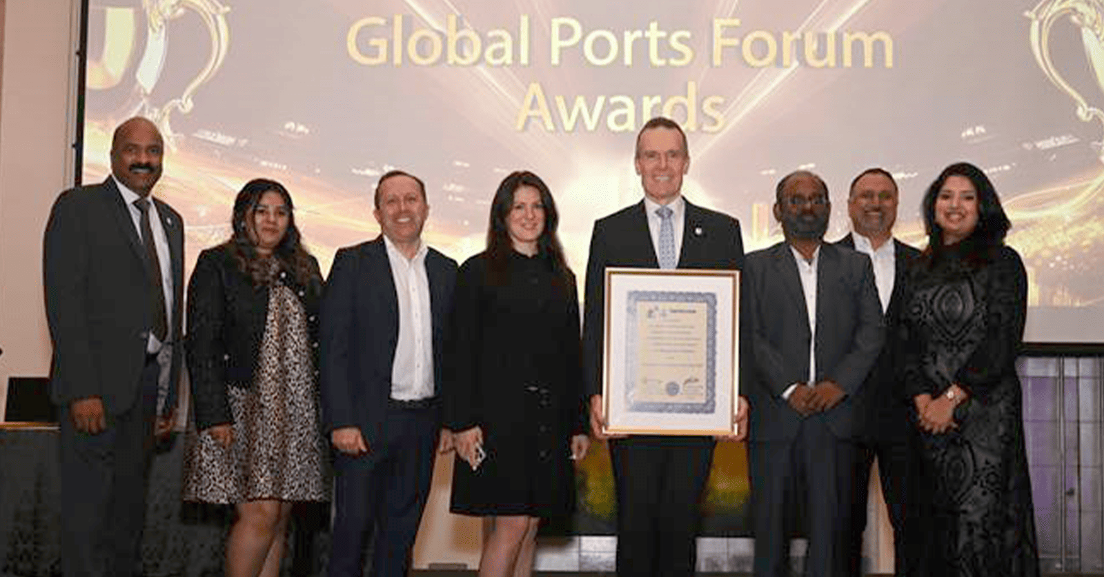 SeaLead receiving an award at the Global Ports Forum.